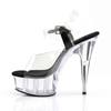 Pleaser - DELIGHT608 Sandaal met enkelband - Zwart/Transparant Product image